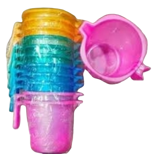 Yellow Green Blue Pink Color Plastic Bath Mugs - Hardness: Rigid