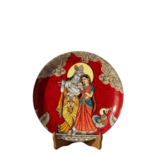 Ritualistic Metal Radha Krishna For Wall & Table Decor - Color: Multi