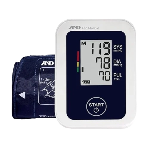A&D Ua-651 Blood Pressure Monitor - ABS PVC Material, White, Digital Display | Electric Power, Arm Wear, 1 Year Warranty