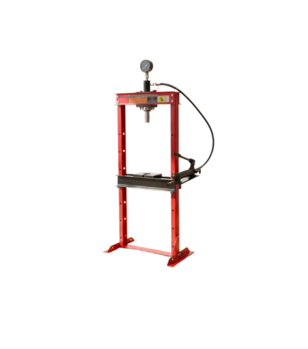 12 Ton Shop Press With Gauge - Kisan Engineering - Color: Red