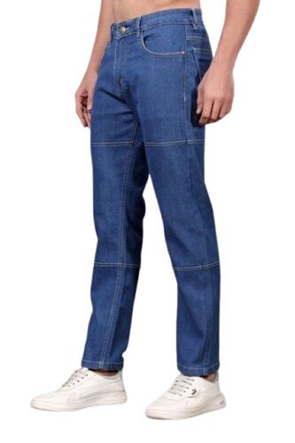Mens Blue Denim Jeans - Denim Fabric, Blue Color | Cool Dry, Quick Dry, Reversible, Washable, Stylish Slim Fit