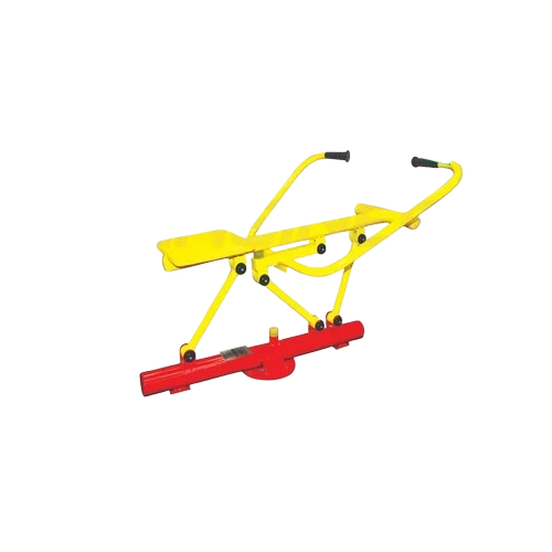 Outdoor Gym Rower Machine - Durable Rust Resistant Frame, Yellow Seat, Manual Power | Weather Proof, Smooth Glide, Ergonomic Design, Adjustable Resistance
