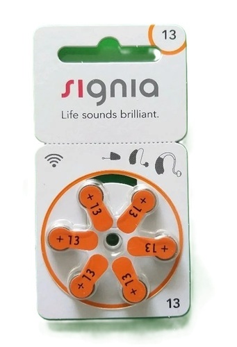 Signia Hearing Aid Batteries - Plastic Button Size Orange | Zinc Air Cell New