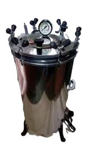 Vertical Autoclave - Stainless Steel, Silver, Vertical Chamber | Steam Sterilization, High Pressure, Uniform Heating, Compact Design