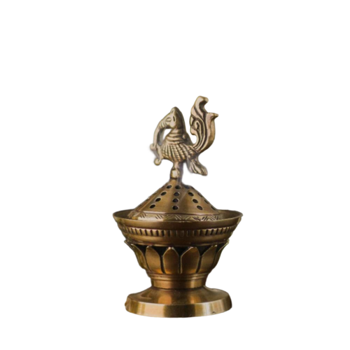 Ritualistic Konark Brass Loban Lamp - Color: Gold