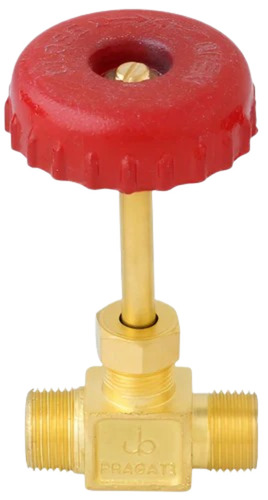 Brass Needle Control Valves - Brass Standard Size Golden | Polished Surface Socket Connection Gas Control
