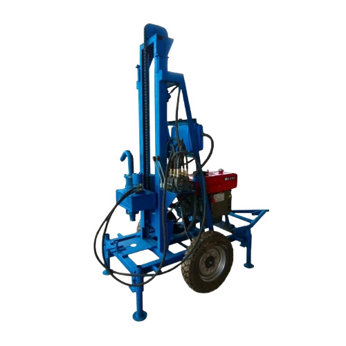 Mini Borewell Drilling Machine - Metal Blue Electric Power Source | Heavy Duty Automatic Control System