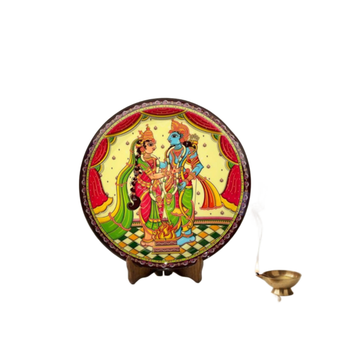 Ritualistic 12 Inch Metal Sita Ram For Wall & Table Decor - Color: Multi