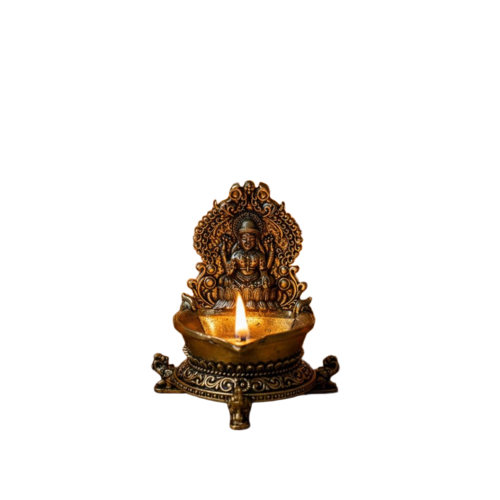 Ritualistic Brass Laxmi Diya For Pooja Set Of 1 Piece - Material: Metal