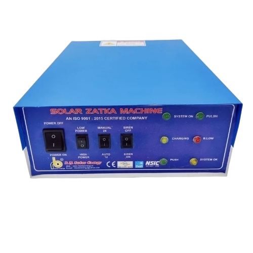 Solar Zatka Machine - Mild Steel, White Blue, 220V | Solar Powered, Energy Efficient, Eco Friendly, Durable, Portable