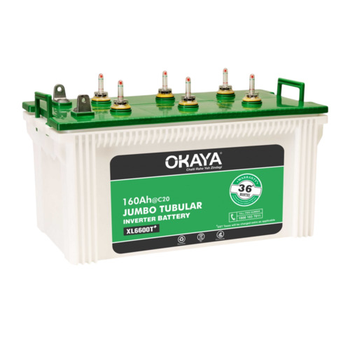 Okaya Solar Battery - Plastic Material, Standard Size, 12V | Lead Acid, Heavy Duty, Durable, Mechanical Sealed