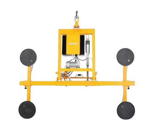 Glass Vacuum Lifter - Metal Standard Size, Yellow, Electric Power | Workshop Use, Brake Enabled, 1 Year Warranty
