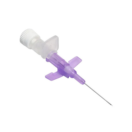 Iv Cannula With Small Wings And Without Injection Port - Stainless Steel, 24G-26G, Yellow/Purple, EO Sterilized | Hospital Use, Disposable IV Kit