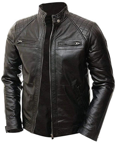 Mens Leather Jacket - Pure Leather Customized Size Black Water Resistant | Durable Comfortable Soft Texture Full Sleeves Winter Use