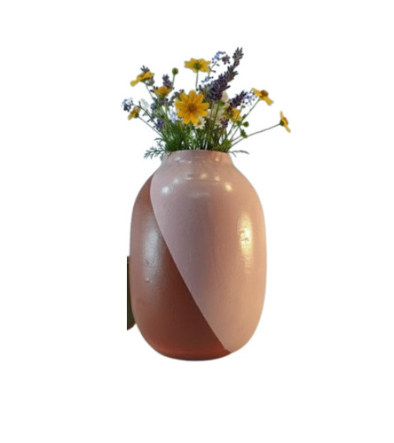 Multicolor Terracotta Painted Vase - Design Type: Round