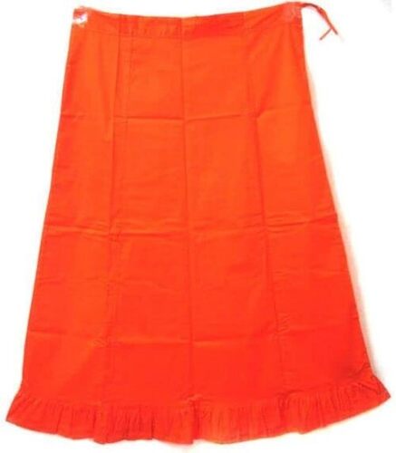 Comfortable Cotton Petticoat - Cotton, Standard Size, Orange | Anti Wrinkle, No Fade, Stylish, Comfortable