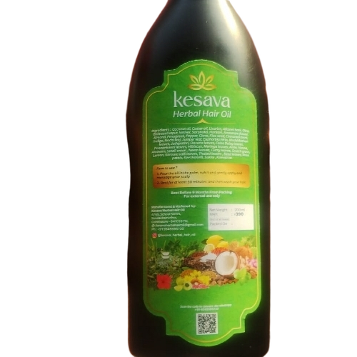 Herbal Hair Oil - Green Bottle, Natural | Good Hair Growth, Reduce Hair Fall, 18 Months Shelf Life