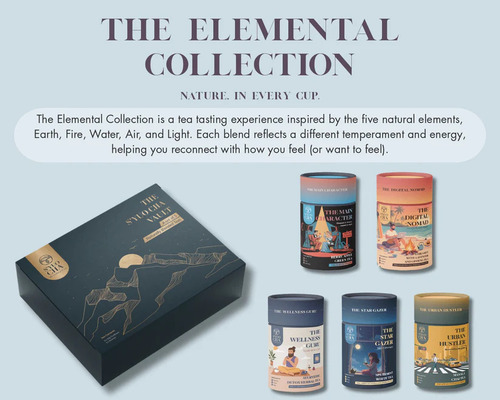 Herbal Tea Gift Set - Loose Leaf 5 Assorted Blends (250 G) With Stainless Steel Infuser | The Syuo Cha Vault - Health Benefits: Antioxidants