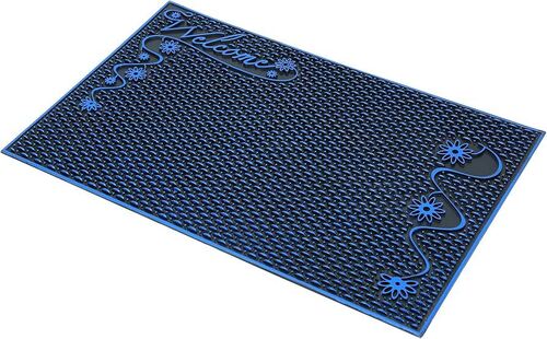 Rectangular Pvc Door Mat - Standard Size, Blue | Anti Slip, Anti-Bacteria, Durable, Long Lasting