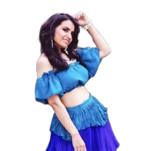 Multi Colour Crop Top And Skirt