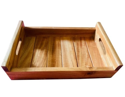 Natural Square Wooden Tray - Size: 9X9