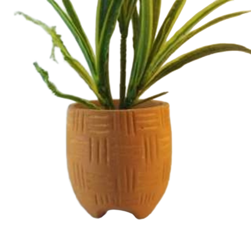 Orange Round Terracotta Painted Pot - Dimension (L*W*H): 11X11X11 Centimeter (Cm)