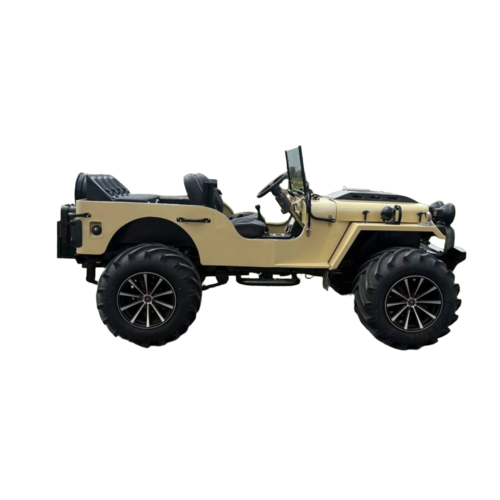 Quality Modified Jeep - Metal, Tan, Diesel, Manual Gearbox | 4-Seater, Battery Powered, Right Steering