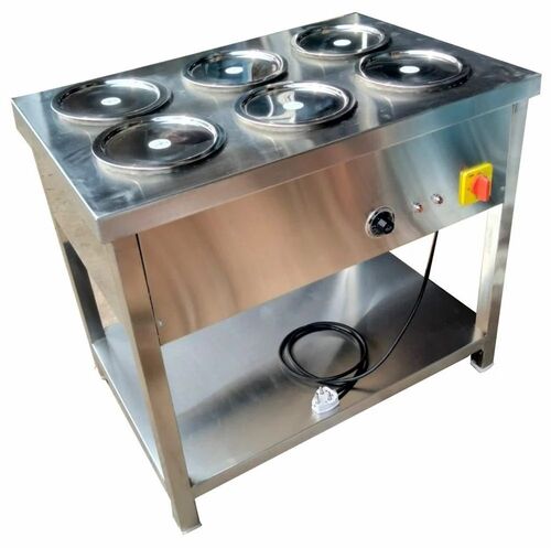 Silver 3.5 Feet Hot Bain Marie Counter - Stainless Steel, Standard Size, Silver | Durable, Long Lasting, Rectangular