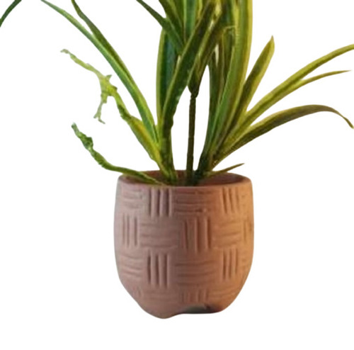 Terracotta Painted Pot - Color: Dark Orange