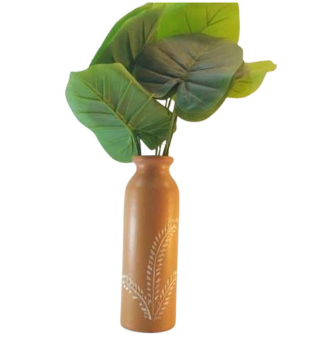Decorative Plain Terracotta Hand Painted Vase - Color: Multi Color