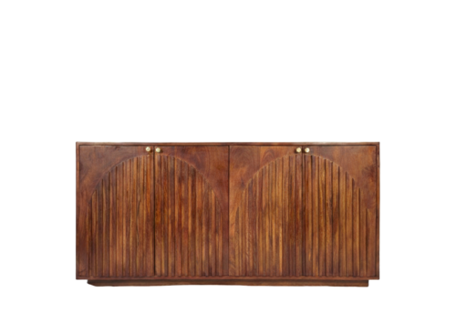 Handcrafted Solid Wood Arched Door Sideboard Cabinet - Installation Type: Screw In