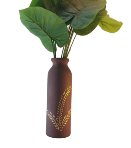 Plain Terracotta Hand Painted Vase - Color: Multi Color