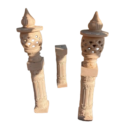 Sandstone Lamp Post - Sandstone, 1.5 Feet, White | Garden Spike, Fluorescent 7W