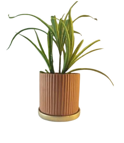 Terracotta Hand Painted Pot With Tray - Capacity: 2 Kg