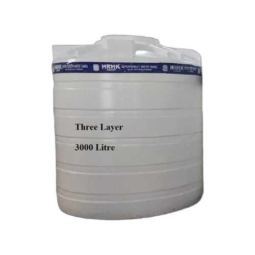 White 3000l Three Layer Plastic Water Storage Tank