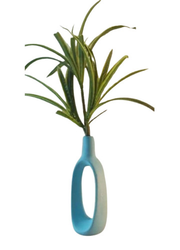 Blue Terracotta Hand Painted Vase - Color: Multi Color