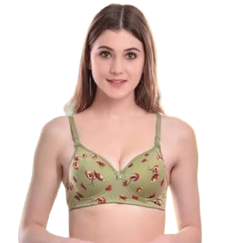 Cotton Bra - Medium, Large Size, Gray | Cotton Fabric, Low Rise Panty, Machine Wash