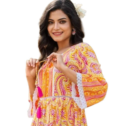 Kurti Cotton Fabric - 100% Cotton, Multicolour Printed, Washable | Embroidered, Mesh, Net, Plain Patterns