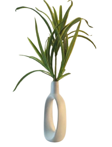 White Designer Terracotta Hand Painted Vase - Color: Multi Color