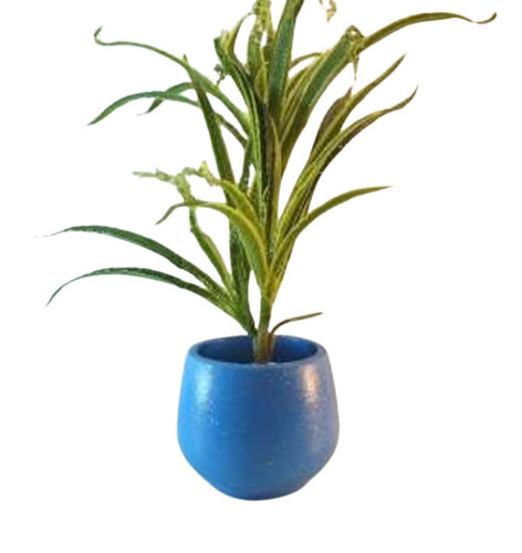 Blue Terracotta Painted Pot - Capacity: 1 Kg