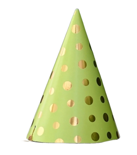 Green Paper Birthday Cap - Color: Golden