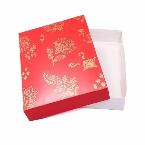 Saree Packing Box - Paper 13x8x1.5 Inch Multi Color Matte Finish Additional Cut Out
