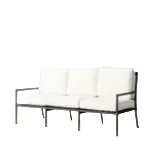 Outdoor Sofa Set - Leather Metal Frame, White, UV Resistant, Water Resistant, Fireproof Standard, Eco-Friendly Design