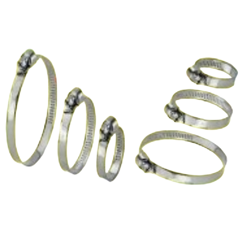 Steel Screw Type Hose Clips - Stainless Steel, Silver, Adjustable Size | Secure Fit, Reliable Performance, Long Lifespan, Tight Grip, Easy Installation