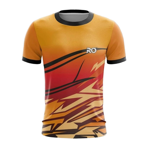 Polyester Sports T Shirts - Color: Orange