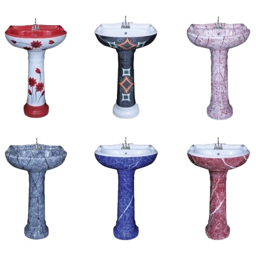 Designer Pedestal Wash Basins - Ceramic, Standard Size, Fine Finished | Durable, Floor Mounted, Smart Flushing