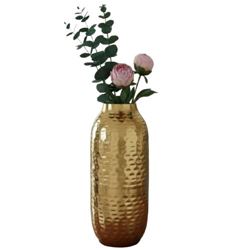 Gold Plating Metal Flower Vase Pot - Bottom Diameter: 13  Centimeter (cm)
