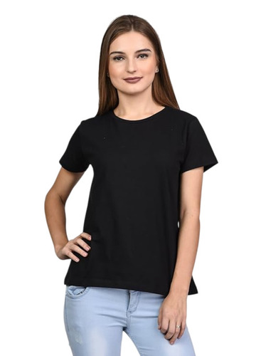 Ladies Rayon T Shirt - Light Weight Breathable Fabric, O-Neck, Short Sleeves, Multiple Colors