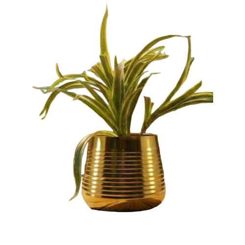 Metal Table Teal Pot In Plating - Assembly: No Assembly Required