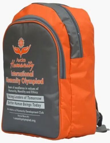 Institute Promotional Bag - Bagminister School Bag, Orange and Grey | Antistatic, Aseptic, Biodegradable, Water Resistant, Multiple Pockets, Comfortable Straps